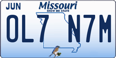 MO license plate OL7N7M