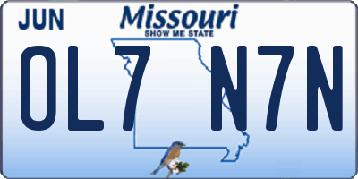 MO license plate OL7N7N