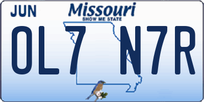 MO license plate OL7N7R