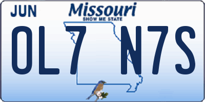 MO license plate OL7N7S