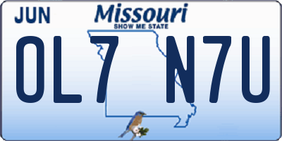 MO license plate OL7N7U