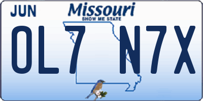 MO license plate OL7N7X
