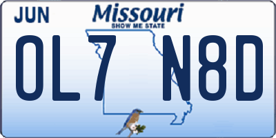 MO license plate OL7N8D