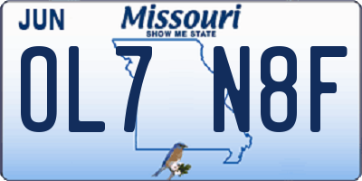 MO license plate OL7N8F