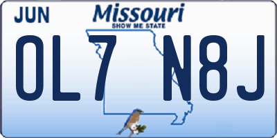 MO license plate OL7N8J