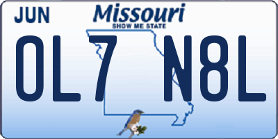 MO license plate OL7N8L