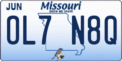 MO license plate OL7N8Q