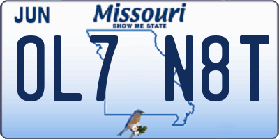 MO license plate OL7N8T