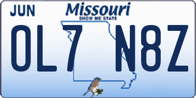 MO license plate OL7N8Z
