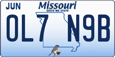 MO license plate OL7N9B