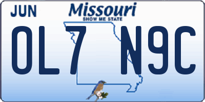 MO license plate OL7N9C