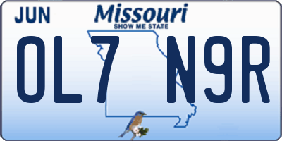 MO license plate OL7N9R