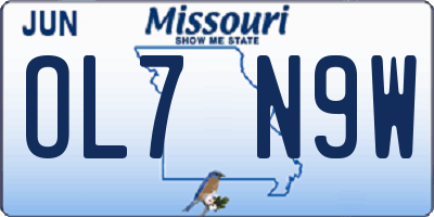 MO license plate OL7N9W