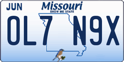 MO license plate OL7N9X