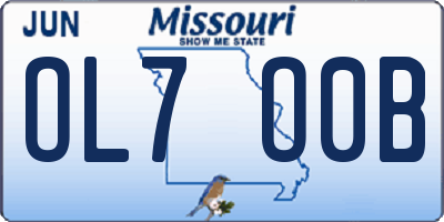 MO license plate OL7O0B