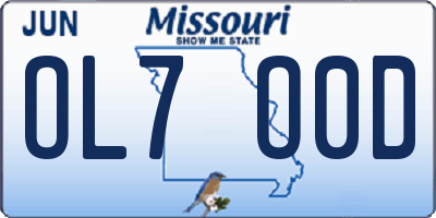 MO license plate OL7O0D