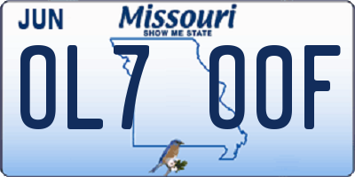 MO license plate OL7O0F
