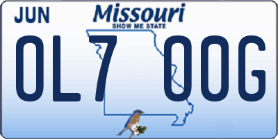 MO license plate OL7O0G