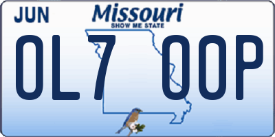 MO license plate OL7O0P