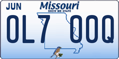 MO license plate OL7O0Q