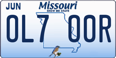 MO license plate OL7O0R