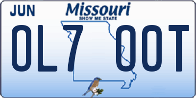 MO license plate OL7O0T