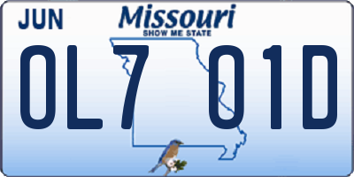 MO license plate OL7O1D