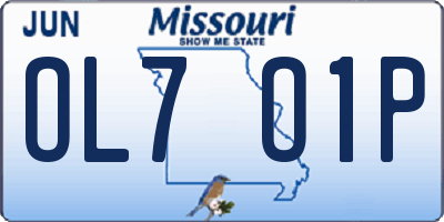 MO license plate OL7O1P