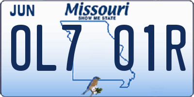 MO license plate OL7O1R