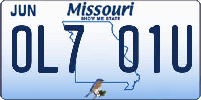 MO license plate OL7O1U