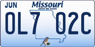 MO license plate OL7O2C