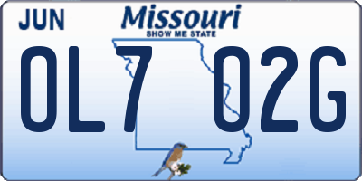 MO license plate OL7O2G
