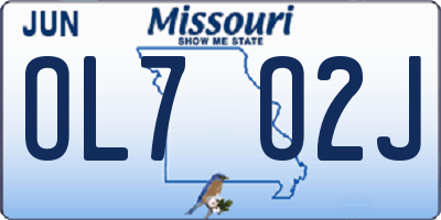 MO license plate OL7O2J