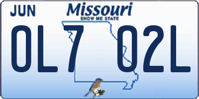 MO license plate OL7O2L