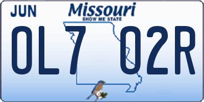 MO license plate OL7O2R