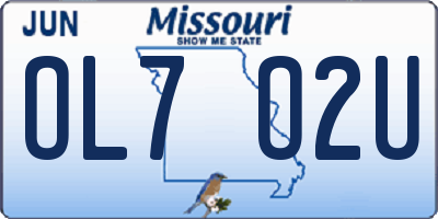 MO license plate OL7O2U