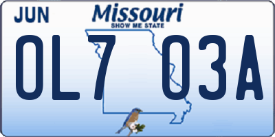 MO license plate OL7O3A