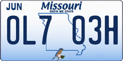 MO license plate OL7O3H