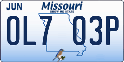 MO license plate OL7O3P