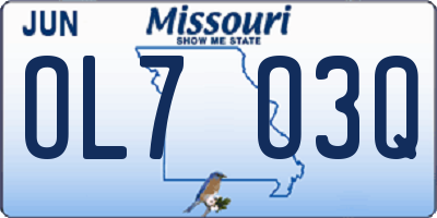 MO license plate OL7O3Q