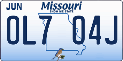 MO license plate OL7O4J