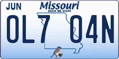 MO license plate OL7O4N