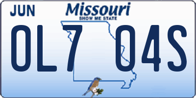 MO license plate OL7O4S