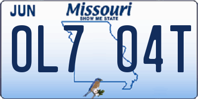 MO license plate OL7O4T