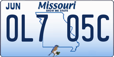 MO license plate OL7O5C