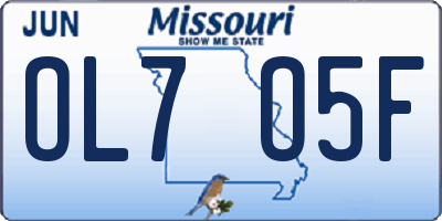 MO license plate OL7O5F