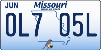 MO license plate OL7O5L