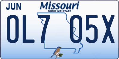 MO license plate OL7O5X