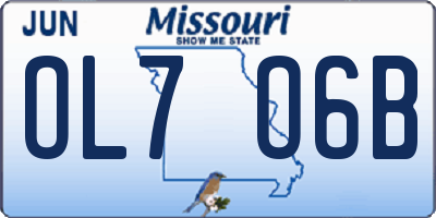 MO license plate OL7O6B