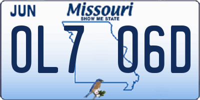 MO license plate OL7O6D